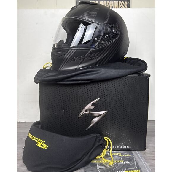 Scorpion EXO-R1 Corpus Phantom Full Face Air Helmet Matte Black/Carbon 2XL - Picture 1 of 16